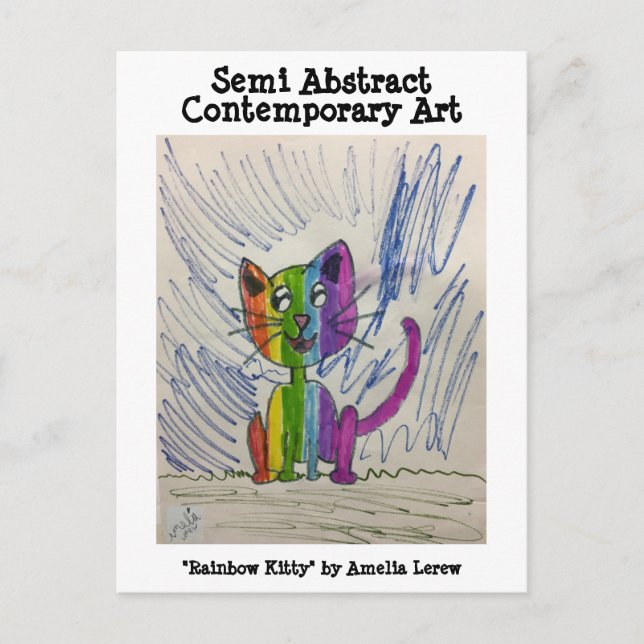 Cartão Postal Gatinho Arco-Íris nº 220101 (Frente)