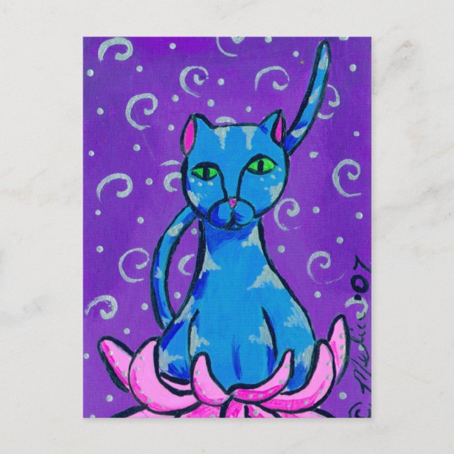 Cartão Postal Gatinho Buda (Frente)