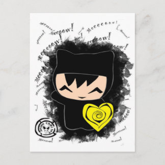 Cartão Postal Gatinho Chibi
