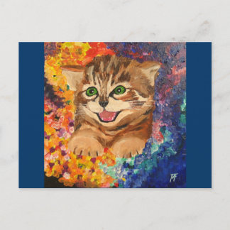 Cartão Postal Gatinho Confetti