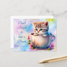 Gatinho de Aquarela em um Gato colorido de equipe