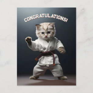 Cartão Postal Gatinho de Karate