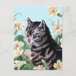Cartão Postal Gatinho fofo - arte de gato vintage
