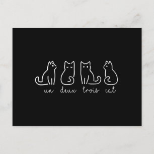 Cartão Postal Gatinho francês Abstrato Un Deux Trois Cat