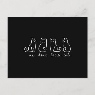 Cartão Postal Gatinho francês Abstrato Un Deux Trois Cat