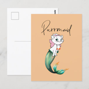 Cartão Postal Gatinho Gato-Purê - Design de Gato-Sereia Divertid