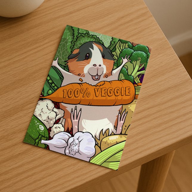 Cartão Postal Gatinho-guincho 100% Veggie Carrot (Criador carregado)