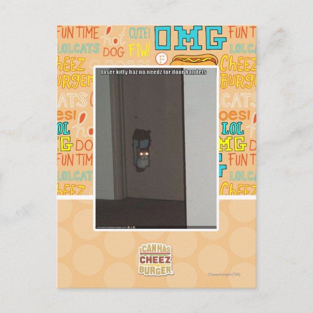 Cartão Postal Gatinho laser (Frente)