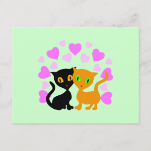 Cartão Postal Gatinho Love