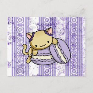 Cartão Postal Gatinho Macaron