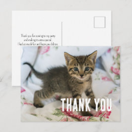 Cartão Postal Gatinho Malhado Fofo Parecendo Surpreso Obrigado