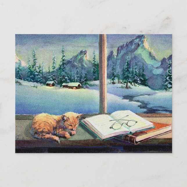 Cartão Postal GATINHO no PEITORIL por SHARON SHARPE (Frente)