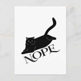 Cartão Postal Gatinho "Nope", design preto engraçado
