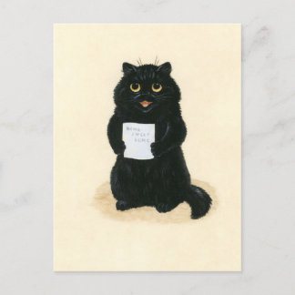 Cartão Postal Gatinho Preto para Casa Doce Abrigos de Emergência