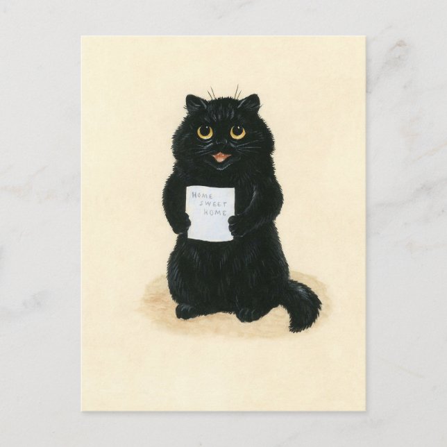 Cartão Postal Gatinho Preto para Casa Doce Abrigos de Emergência (Frente)
