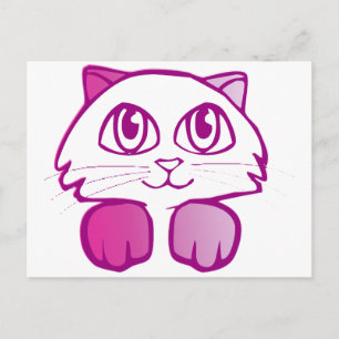 Cartão Postal Gatinho roxo