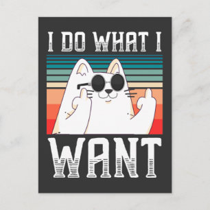 Cartão Postal Gatinho Selvagem de Dedo Médio Gatinho de Pessoas