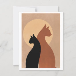 Cartão Postal Gatinho Silhouettes