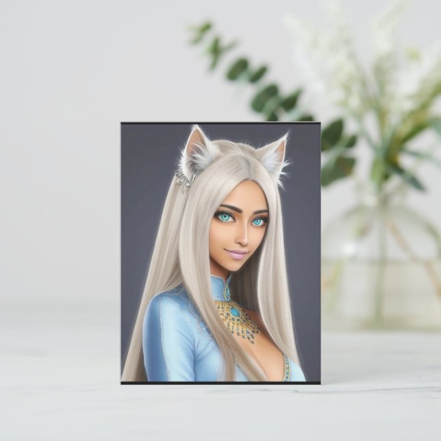 CARTÃO POSTAL GATINHO WAIFU 12 (Em pé/Frente)