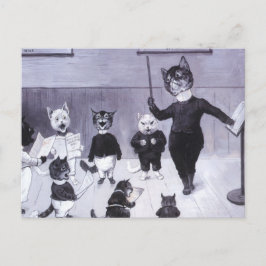 Cartão Postal Gatinhos aprendem a cantar