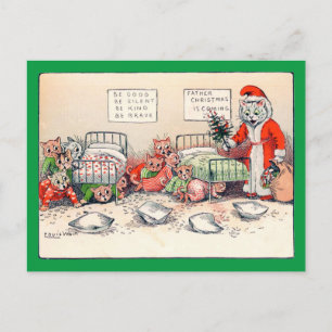 Cartão Postal Gatinhos e Papais noeis Gato, Cartão-postal Louis