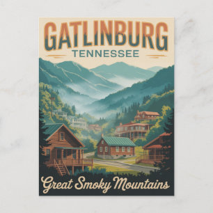 Cartão Postal Gatlinburg Tennessee Grandes Montanhas Fumegantes