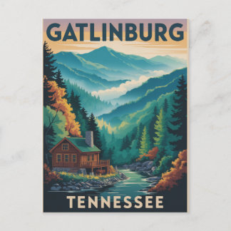 Cartão Postal Gatlinburg Tennessee Great Smoking Mountains Paint