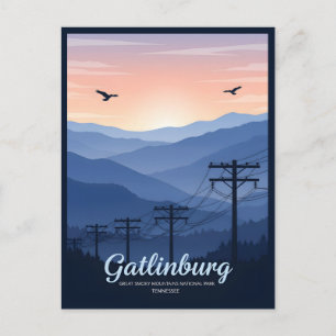 Cartão Postal Gatlinburg Tennessee montanhas smoky nascer do sol