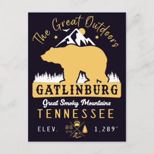 Cartão Postal Gatlinburg Tennessee Mountain Souvenirs