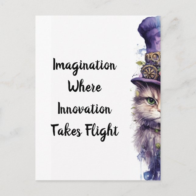 Cartão Postal Gato 5 Adjunto de Feriado Roxo (Frente)