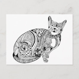 Cartão Postal Gato ama gato preto e gato branco
