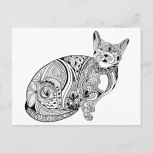 Cartão Postal Gato ama gato preto e gato branco