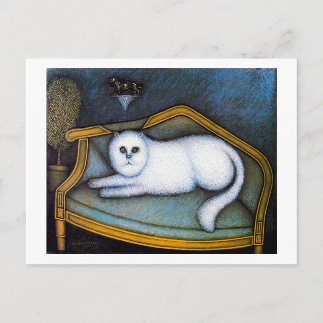 Cartão Postal Gato Angora, Morris Hirshfield (Frente)