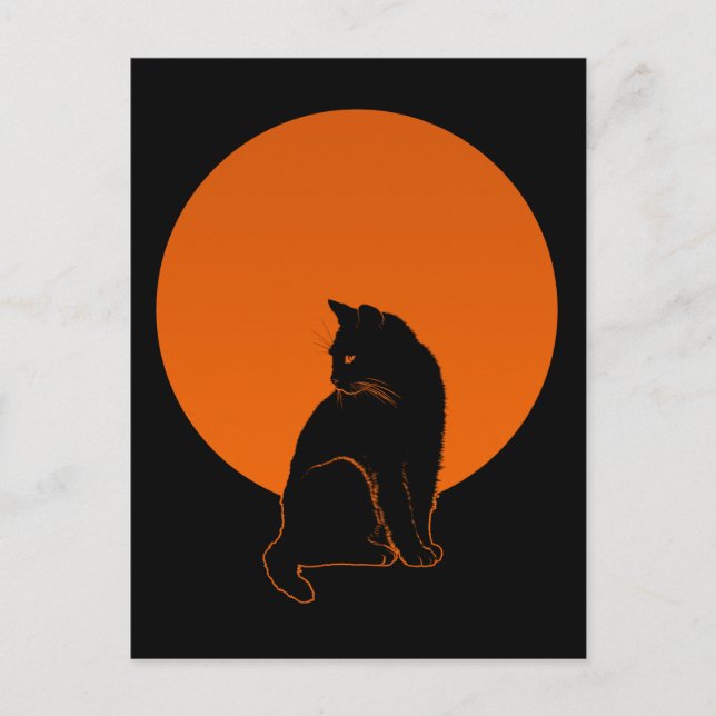 CARTÃO POSTAL GATO AO LUZ DA LUA (Frente)