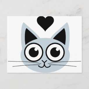 Cartão Postal Gato Azul Mais Comprido