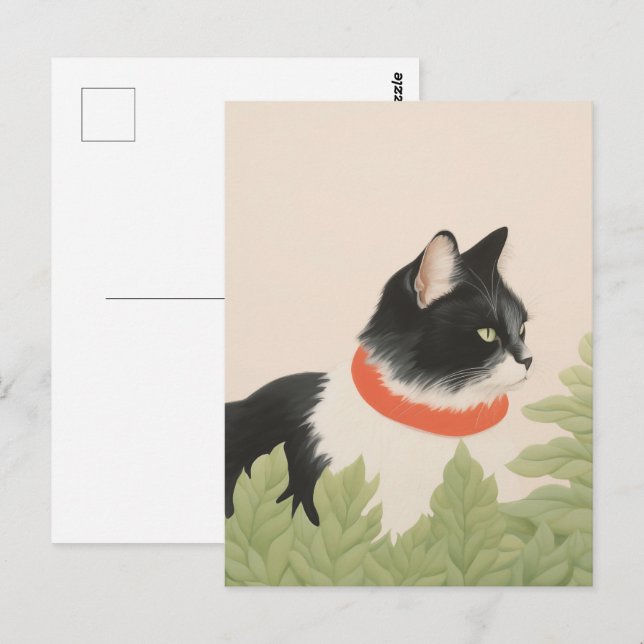 Cartão Postal Gato Boho Fofo (Frente/Verso)