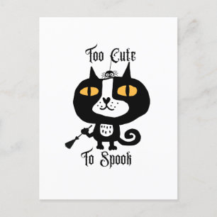 Cartão Postal Gato Bonito De Halloween Preto Demasiado Bonito Pa