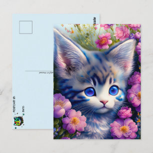 Cartão Postal Gato bonito, Posto