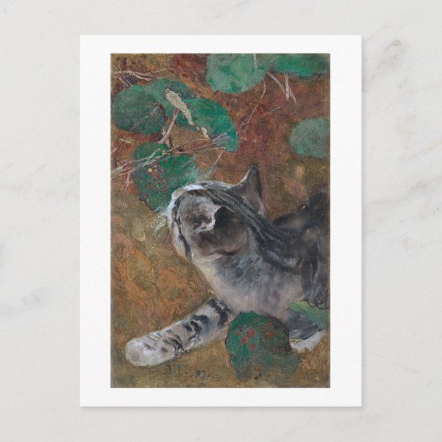 Cartão Postal Gato, Bruno Liljefors (Frente)