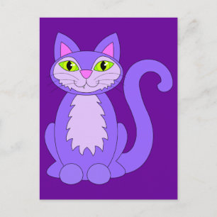 Cartão Postal Gato Cartoon Kitty Dente Quebrado Olhos Verdes Rox