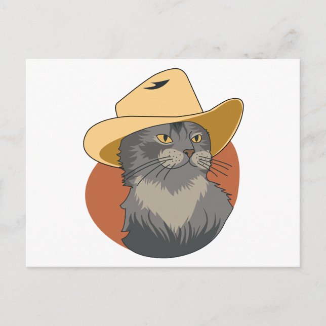 Cartão Postal Gato Caubói (Frente)