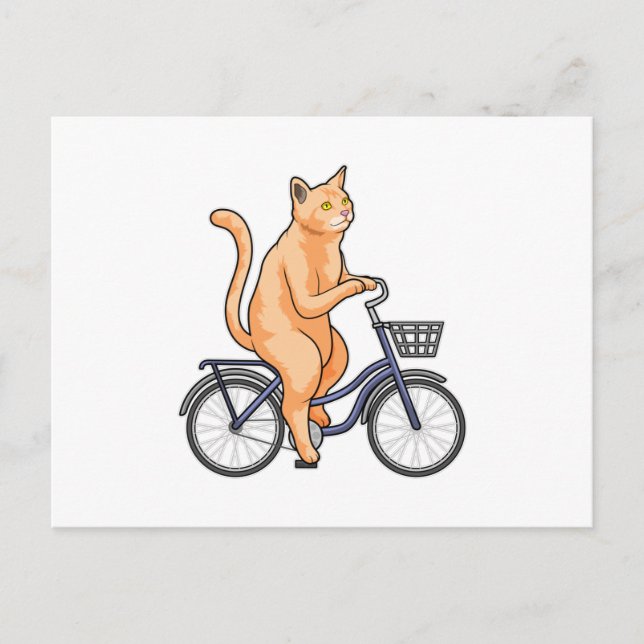 Cartão Postal Gato com Bicicleta (Frente)