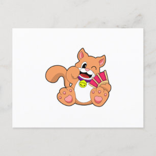 Cartão Postal Gato com Campainha