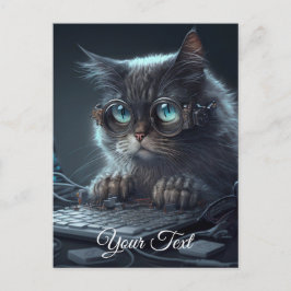 Cartão Postal Gato com óculos.