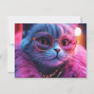 Cartão Postal Gato com óculos de sol