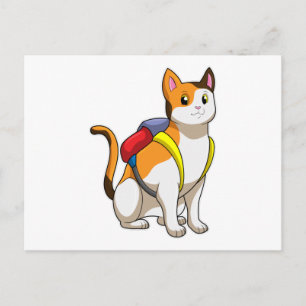 Cartão Postal Gato com Sacola
