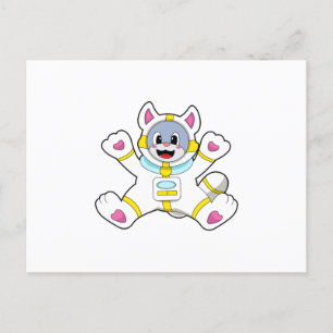 Cartão Postal Gato como astronauta na fantasia