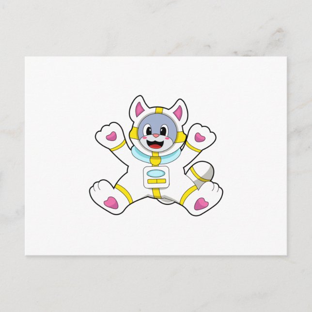Cartão Postal Gato como astronauta na fantasia (Frente)