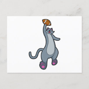 Cartão Postal Gato como jogador de futebol