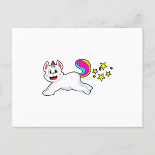 Cartão Postal Gato como Unicórnio